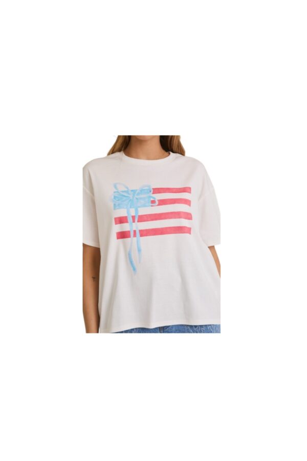 GILLI SHORT SLEEVE FLAG SCREEN PRINT TEE