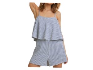 GILLI SPAGHETTI STRAP STRIPE ROMPER