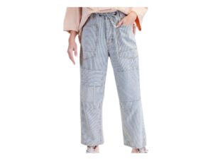 EASEL STRIPED BARREL WASHED TWILL PANTS