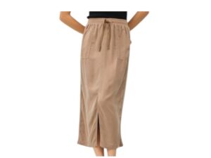BE COOL TENCEL ELASTIC WAIST MIDI SKIRT