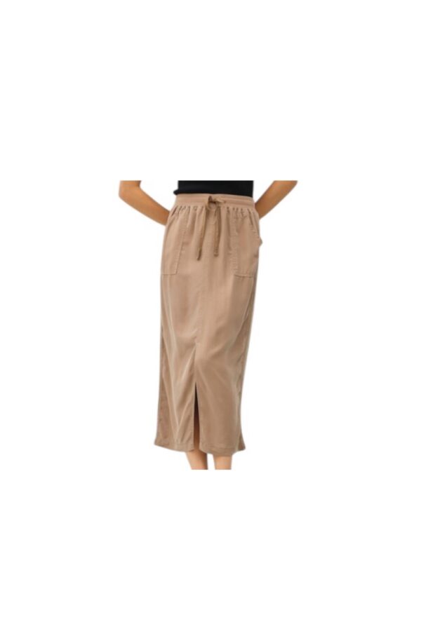 BE COOL TENCEL ELASTIC WAIST MIDI SKIRT