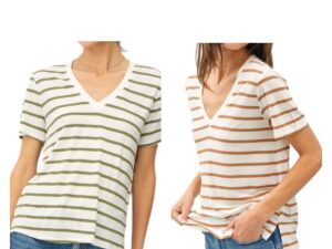 BE COOL COTTON LINEN RELAXED FIT STRIPE TEE