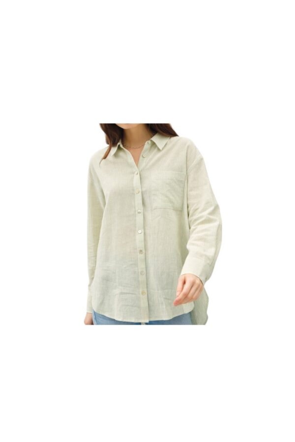 BE COOL CLASSIC PINSTRIPE BUTTON UP SHIRT