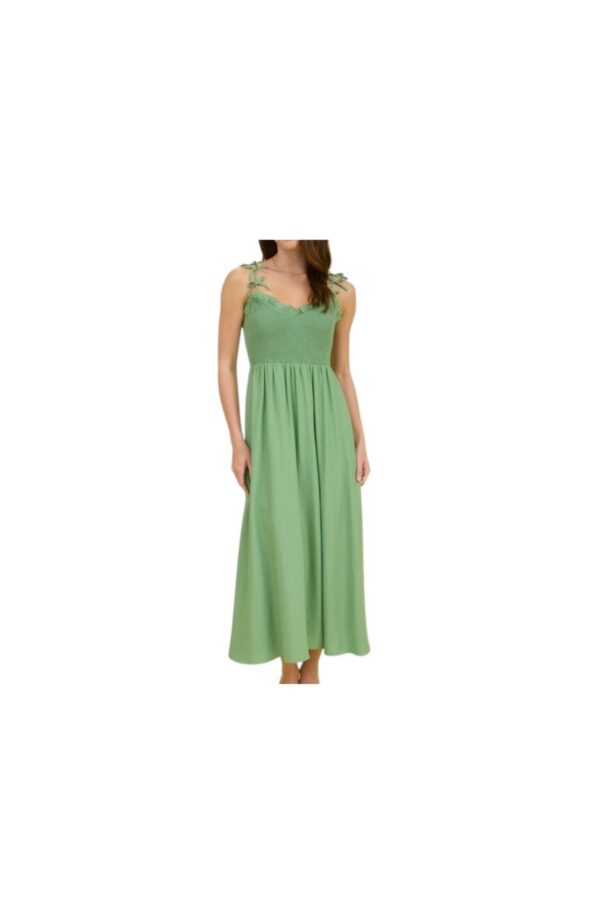 BLUPEPPER SWEETHEART BOW STRAP MIDI DRESS