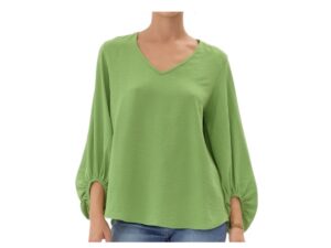JODIFL 3/4 DRAPED BUBBLE SLEEVE TOP