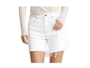 MICA DENIM HIGH RISE FRAYED HEM SHORTS