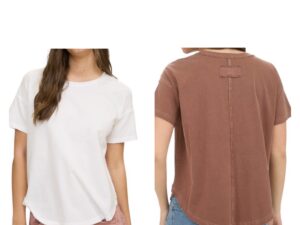 BLUPEPPER EXPOSED SEAM RAW EDGE SHORT SLEEVE TOP