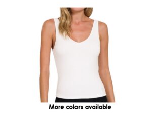 ZENANA DOUBLE LAYER V-NECK TANK
