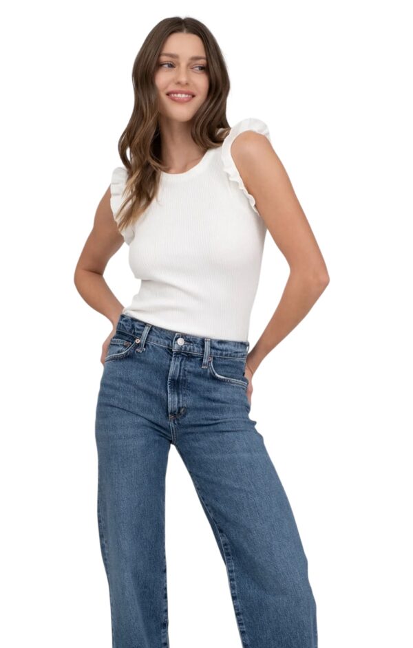 BLUPEPPER RUFFLE TRIM SLEEVELESS SWEATER - Image 7