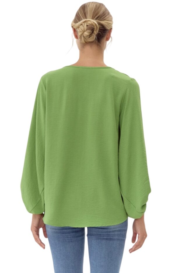 JODIFL 3/4 DRAPED BUBBLE SLEEVE TOP - Image 3