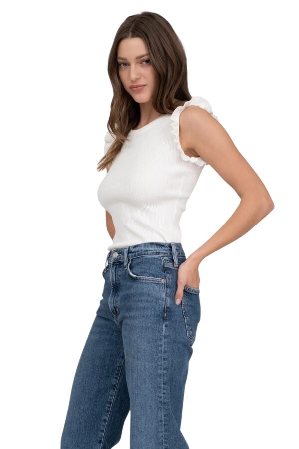 BLUPEPPER RUFFLE TRIM SLEEVELESS SWEATER - Image 6