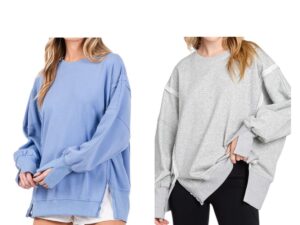 SEWN AND SEEN WASHED TERRY SEAMED SWEATSHIRT