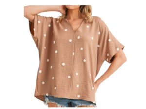 JODIFL AIRFLOW V-NECK POLKA DOT TOP