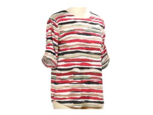 SOUTHERN LADY RUCHED SHORT SLEEVE STRIPED TOP