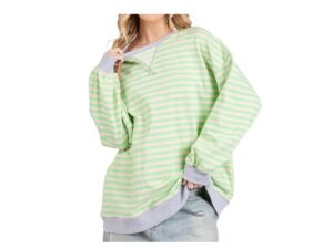 SEWN AND SEEN STRIPED SWEATSHIRT