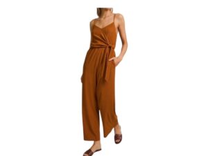 GILLI MOCHA SPAGHETTI STRAP JUMPSUIT