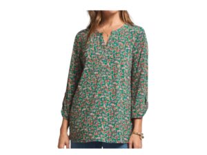 DEAR SCARLETT LIZLUXE NOTCH NECK FLORAL HENLEY