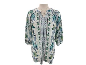 SOUTHERN LADY 3/4 SLEEVE FLORAL PEASANT TOP
