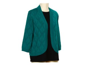 SOUTHERN LADY SHAWL COLLAR POINTELLE CARDIGAN