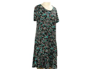 SOUTHERN LADY SHORT SLEEVE FLORAL FLOUNCE HEM DRESS