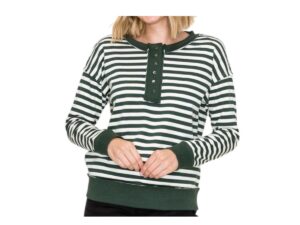 STACCATO STRIPE FRENCH TERRY HENLEY