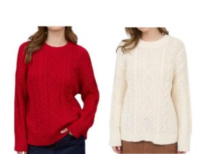 BLUPEPPER CREWNECK CABLE KNIT SWEATER