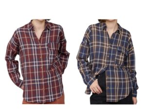 BLUPEPPER LONG SLEEVE PLAID SHIRT