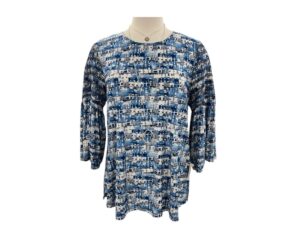SOUTHERN LADY SMOCKED SLEEVE PRINT TOP