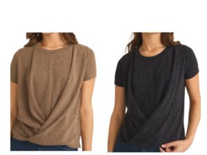 GILLI SHORT SLEEVE TWIST FRONT TOP