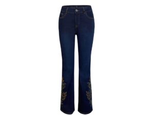 ETHYL DARK WASH BOOTCUT WITH EMBROIDERY