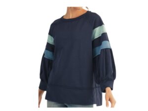 JODIFL RAGLAN/PUFF SLEEVE COLOR BLOCK TOP
