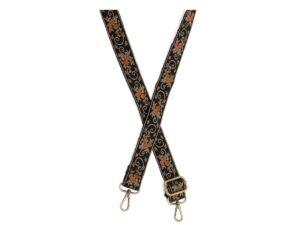 JOY SUSAN 1.2"SCROLLING FLORAL GUITAR STRAP