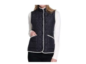MULTIPLES BLANKET STITCH QUILTED VEST