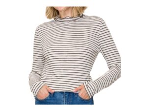 STACCATO LETTUCE EDGE LUREX STRIPE MOCK