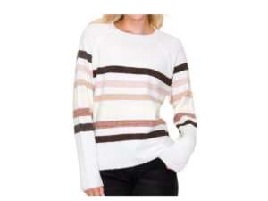 STACCATO MULTI STRIPE RAGLAN SLEEVE SWEATER
