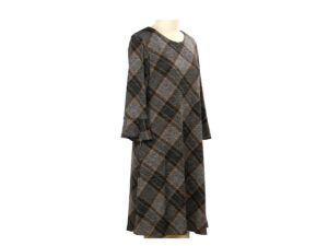 SOUTHERN LADY PLAID BRUSHED KNIT DRESS