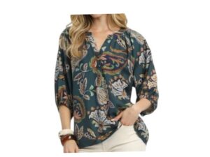UMGEE 3/4 SLEEVE PRINT TOP