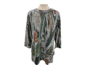 SOUTHERN LADY 3/4 SLEEVE ABSTRACT PRINT TOP