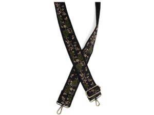 JOY SUSAN 2" EMBROIDERED ROSES GUITAR STRAP