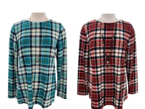 SOUTHERN LADY LONG SLEEVE PLAID TOP