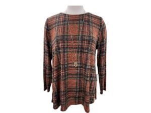 SOUTHERN LADY PLAID LIGHT WEIGHT SWEATER