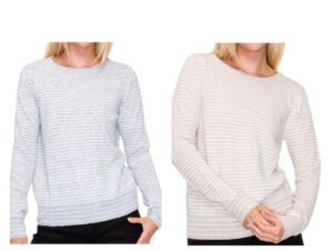 STACCATO LONG SLEEVE STRIPED PULLOVER SWEATER