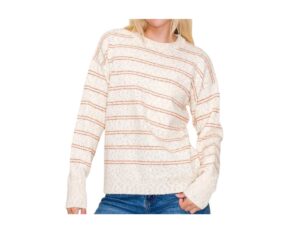 STACCATO SPRINKLE STRIPE CREWNECK SWEATER