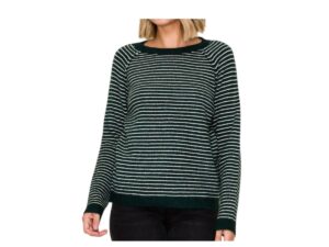 STACCATO RAGLAN SLEEVE STRIPED SWEATER
