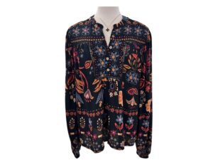 EASEL LONG SLEEVE PRINT BLOUSE