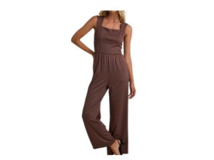GILLI BLACK/TAN HOUNDSTOOTH JUMPSUIT
