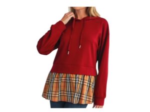 JODIFL PLAID HEM HOODIE