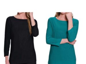 MULTIPLES 3/4 SLEEVE EMBELLISHED TOP