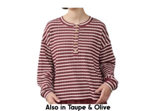 BLUPEPPER TEXTURED STRIPE HENLEY