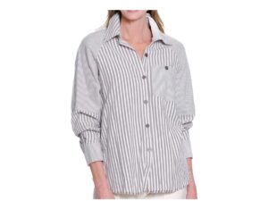 MULTIPLES RAGLAN SLEEVE STRIPE BUTTON SHIRT